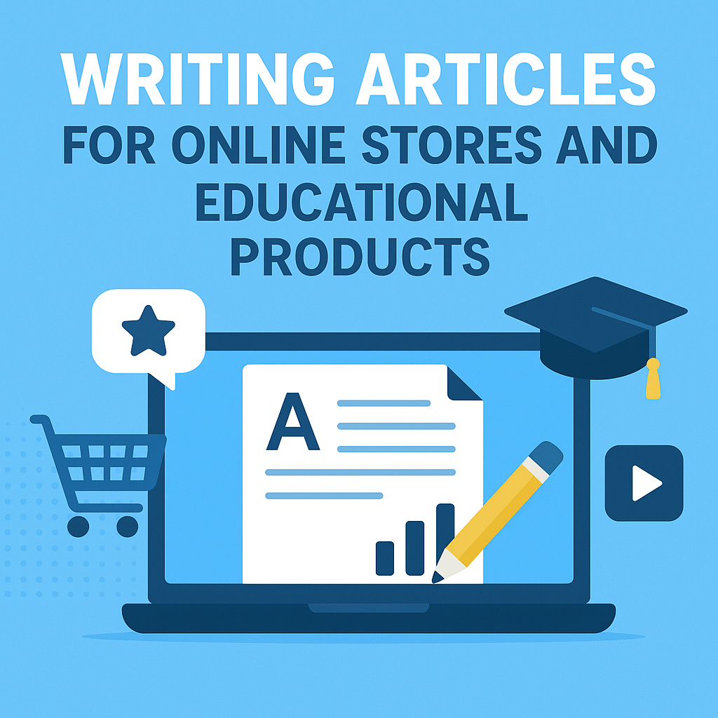 Writing articles for online stores and educational products